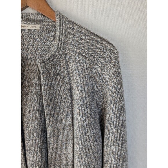 Simply Natural Alpaca Cardigan Size M Open Front Long Sweater Pockets Minimalist - Picture 4 of 12